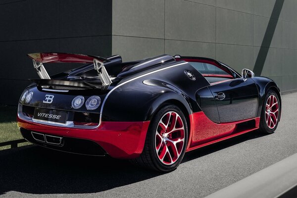 Bugatti Veyron supercar rear view