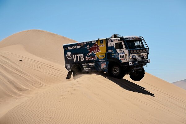 Paris Dakar Rally, KAMAZ truck and desert