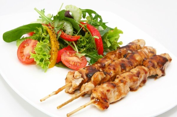 Kebabs de verano de pollo