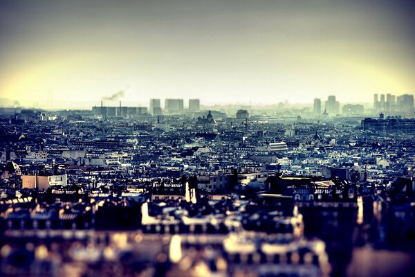 Piccoli edifici in città colori tenui sotto forma di foto