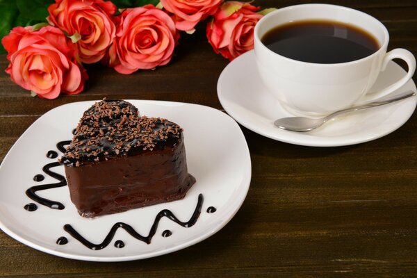 Torta al cioccolato per una tazza di caffè