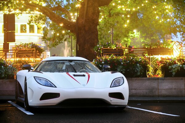 Photo blanc koenigsegg agera