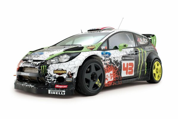 Voiture de rallye Ford fiesta, monster energy