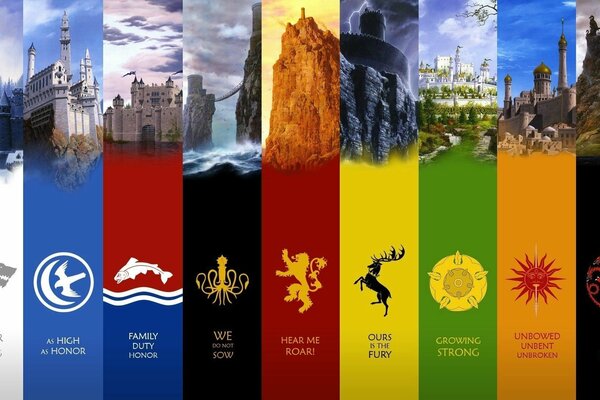 Wappen aus der Serie Game of Thrones