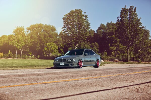 Beautiful BMW car on the side of the road