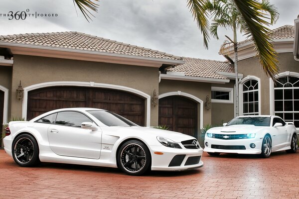 White car at a private country house