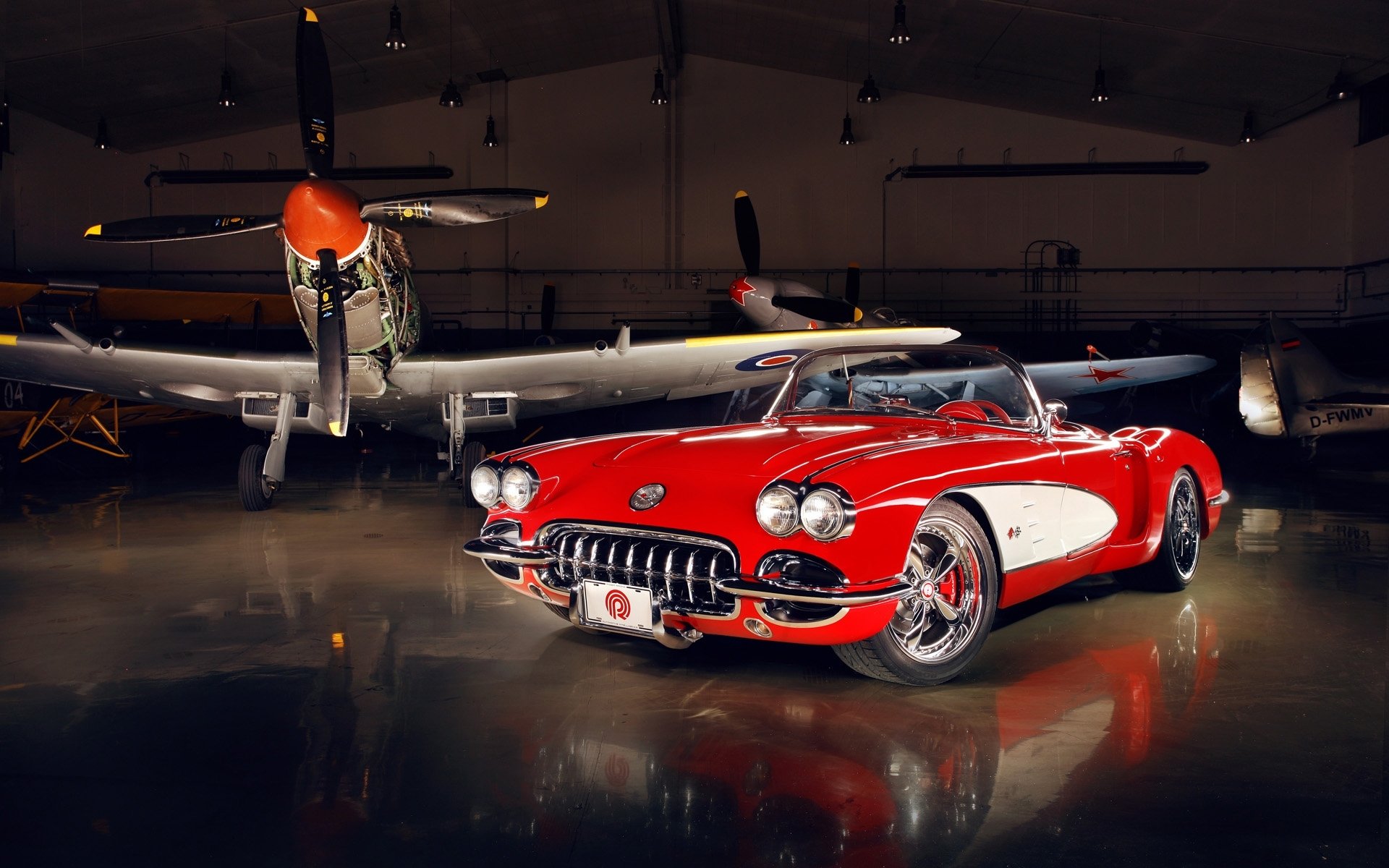 chevrolet corvette c1 1959 personalizzato da pogea racing chevrolet personalizzato classico messa a punto rosso cerchi anteriore hangar crepuscolo