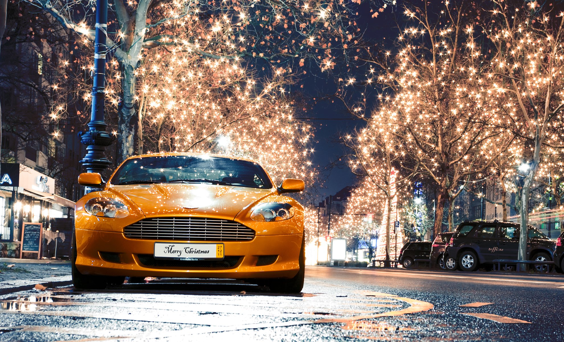 aston martin db9 aston martin ville nuit lumières