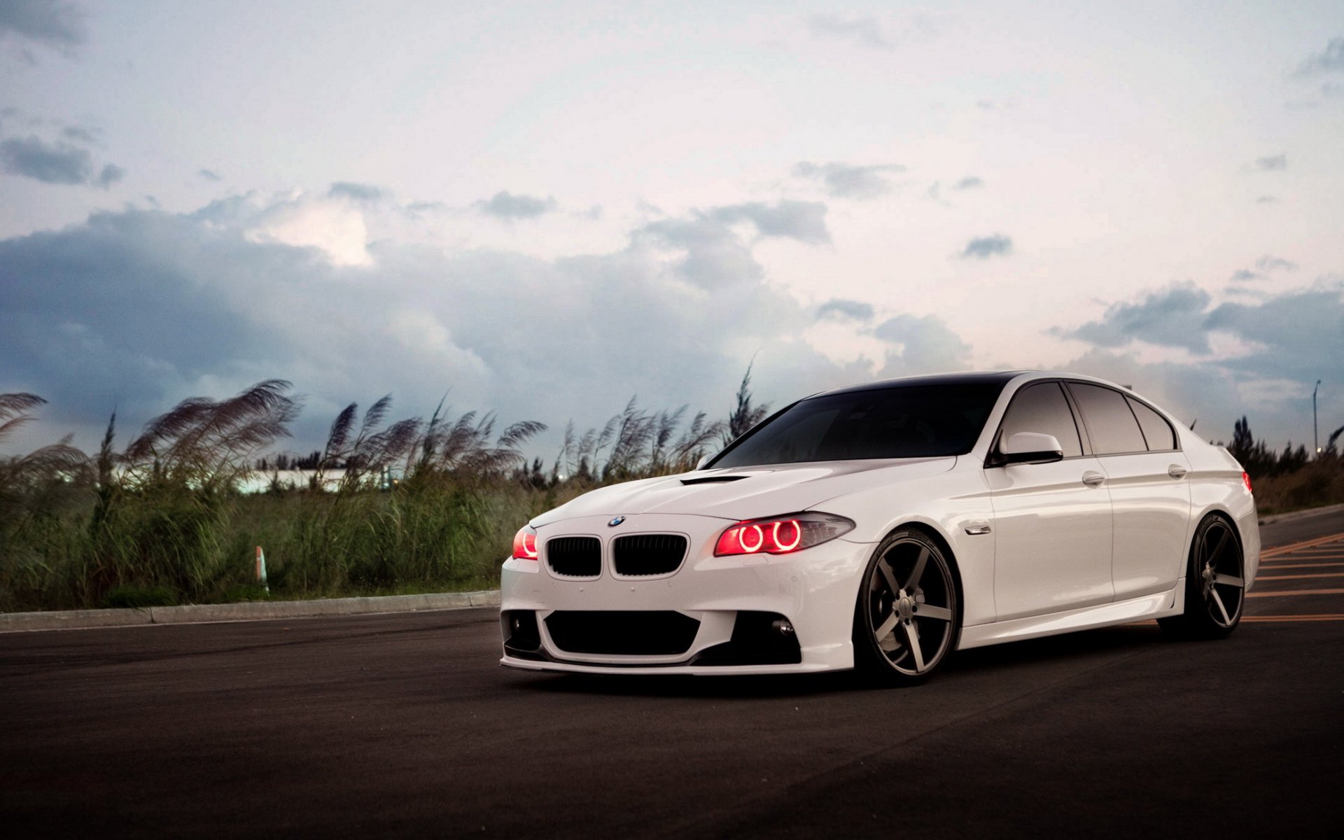 bmw 5 series tuning bmw white evening headlight