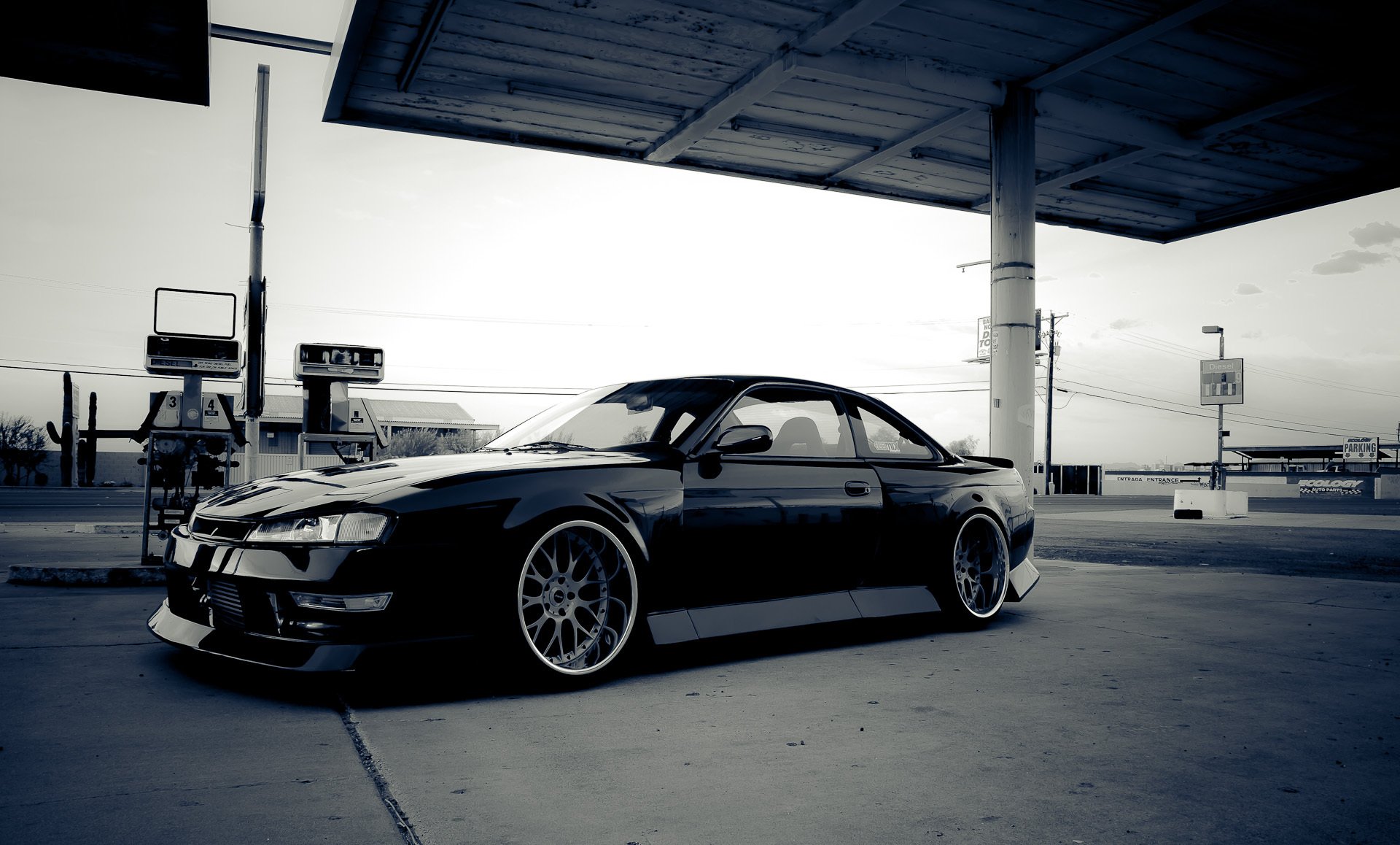 nissan silvia s14 negro nissan gasolinera