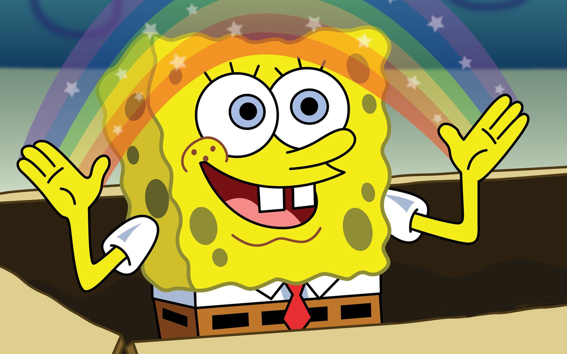 pongebob the animated series sponge rainbow