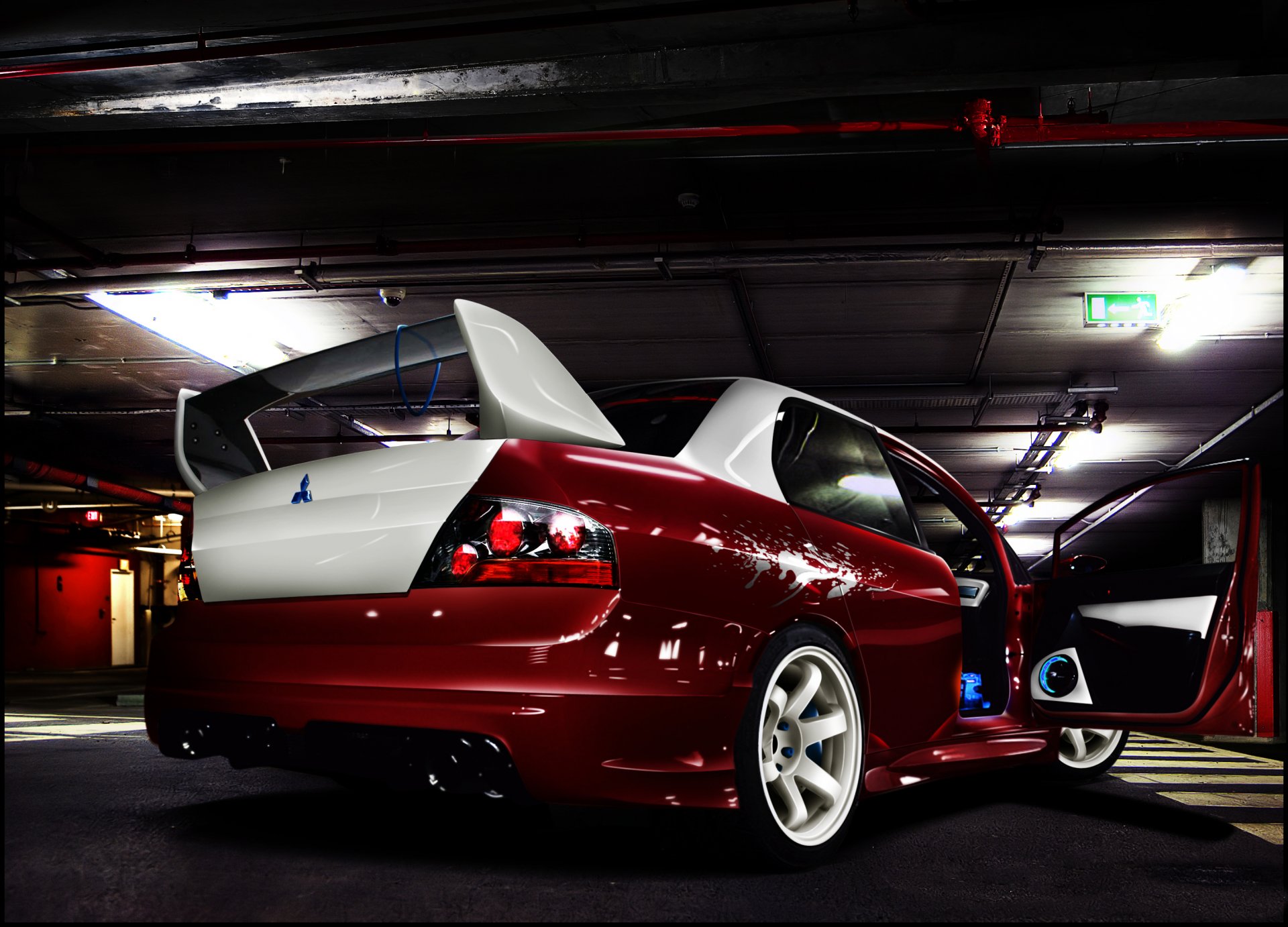 mitsubishi lancerevo8 фотошоп тюнинг