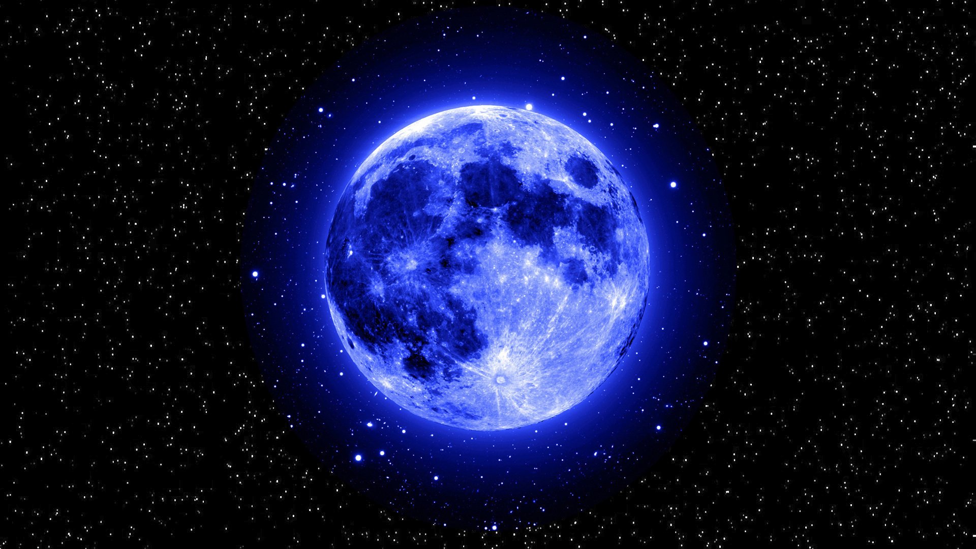 raum sterne blau mond