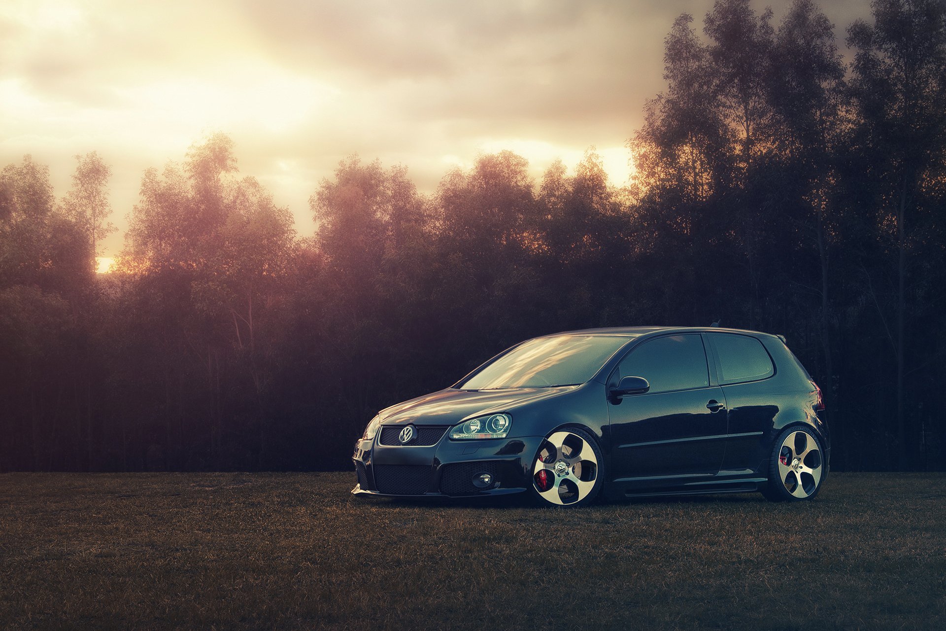 vw volkswagen golf gti mkv volkswagen glade trees haze