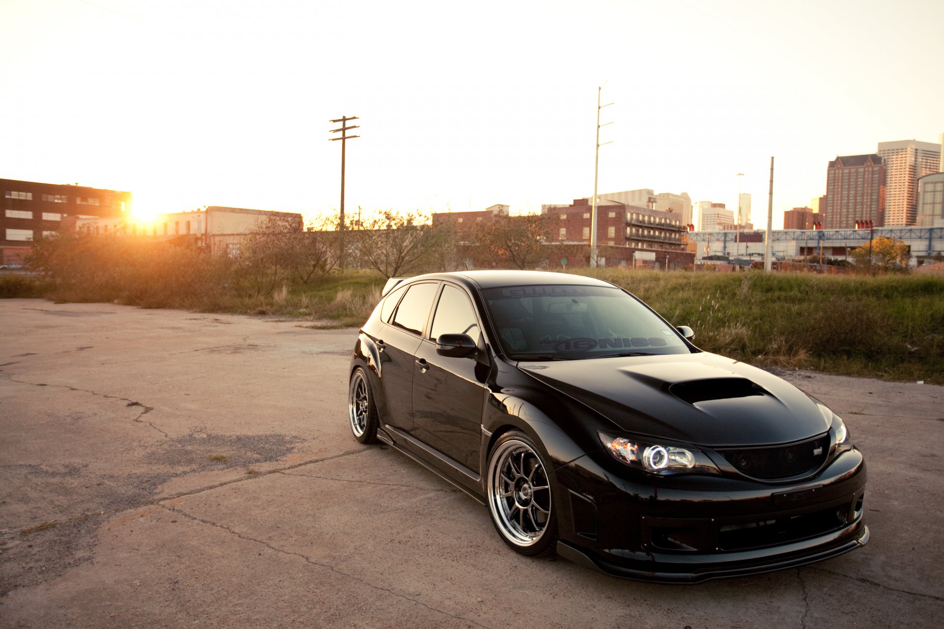 ubaru impreza black subaru impreza sun glare sky