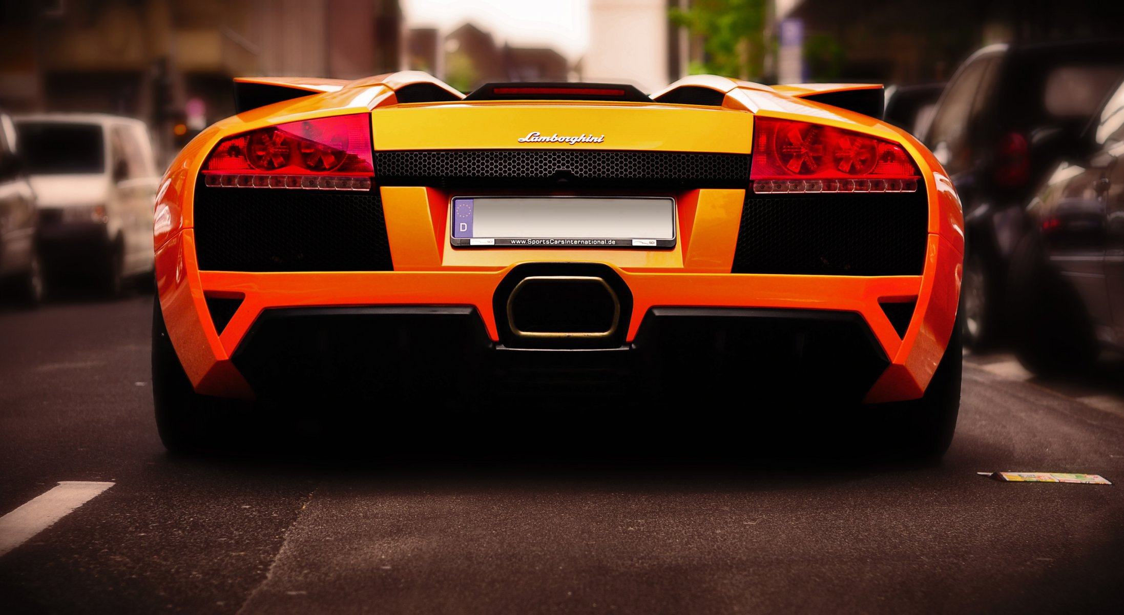 lamborghini murcielago lp640 родстер дорога улица оранжевое чудо