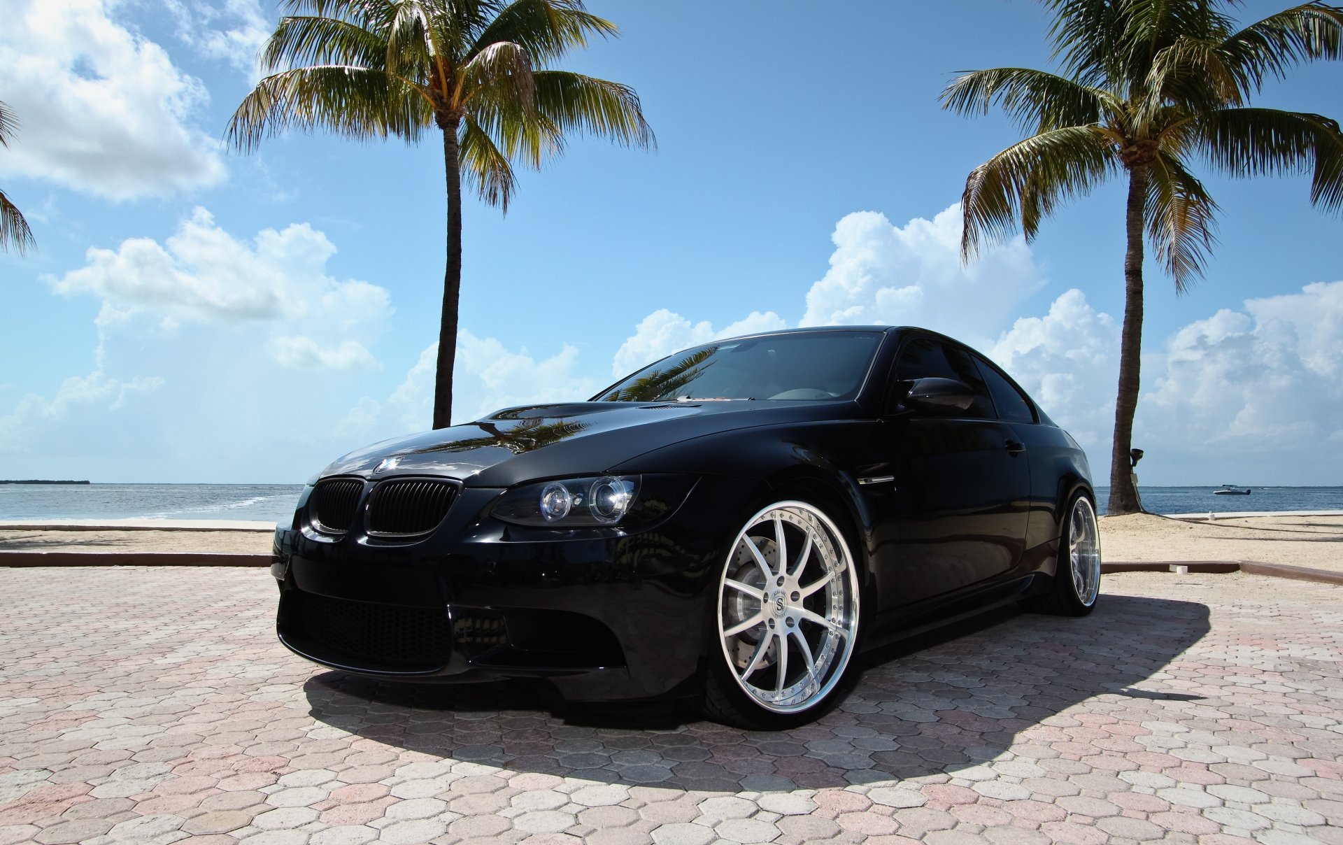 bmw m3 e92 black miami bmw tinted palm tree