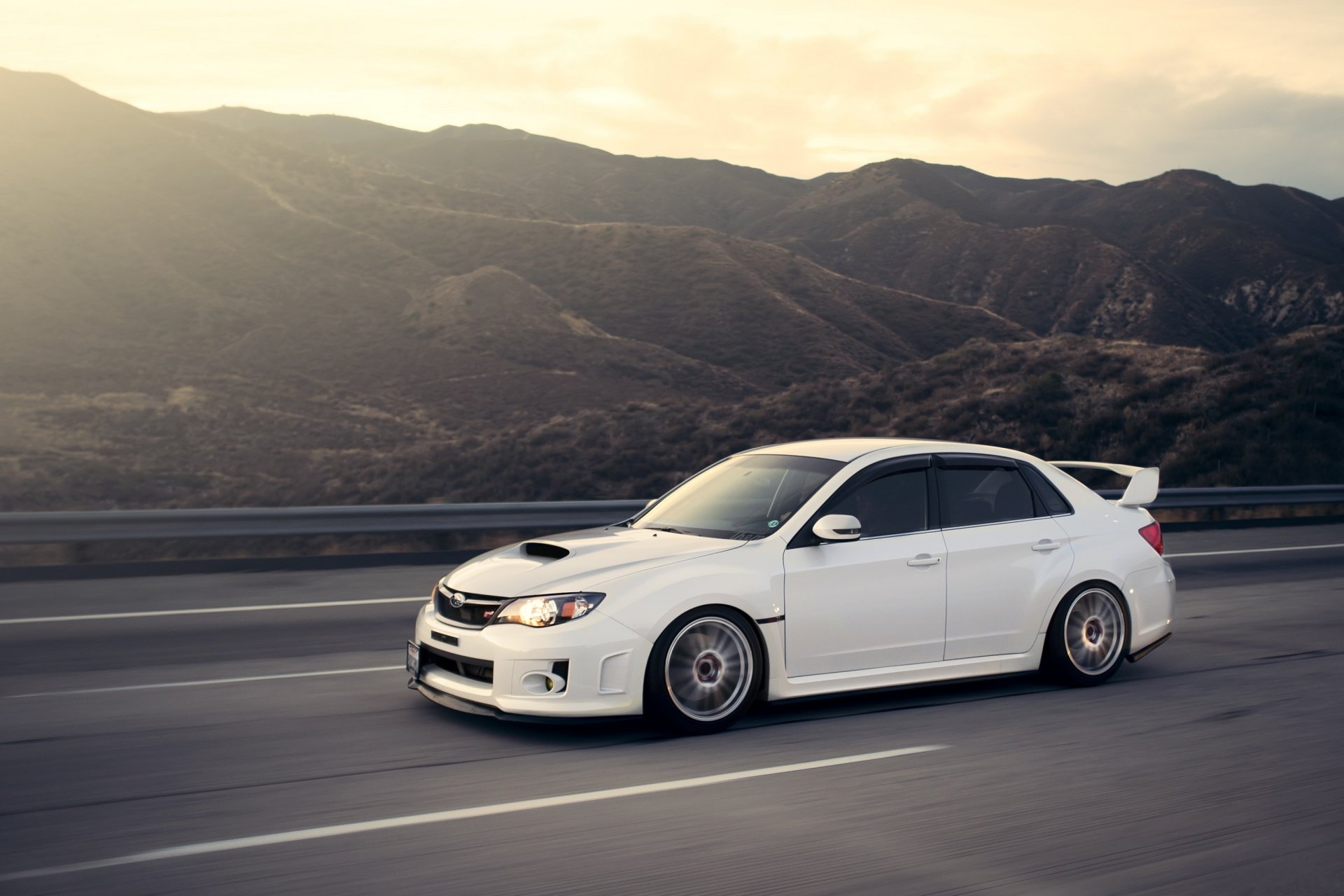 auto cars subaru impreza wrx sti s206 sedan white auto tuning auto wallpaper speed road traffic wallpaper