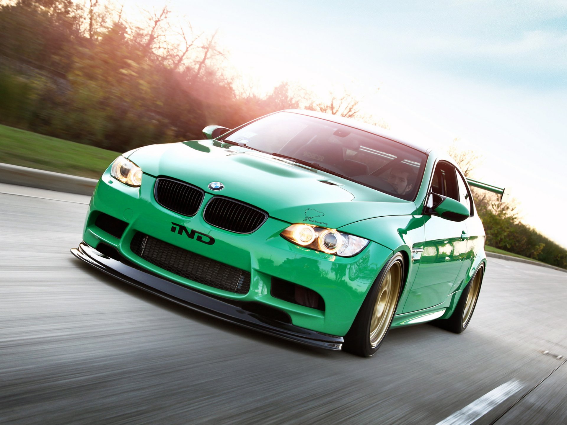 bmw m3 car coupe tuning ind green hell e92 2011 vehicles monster travels light wallpaper