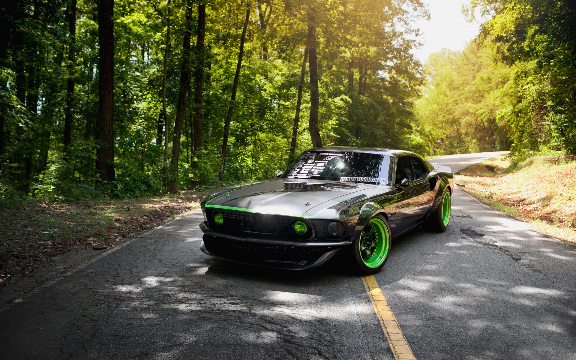 ford mustang rtr-x straße natur grün