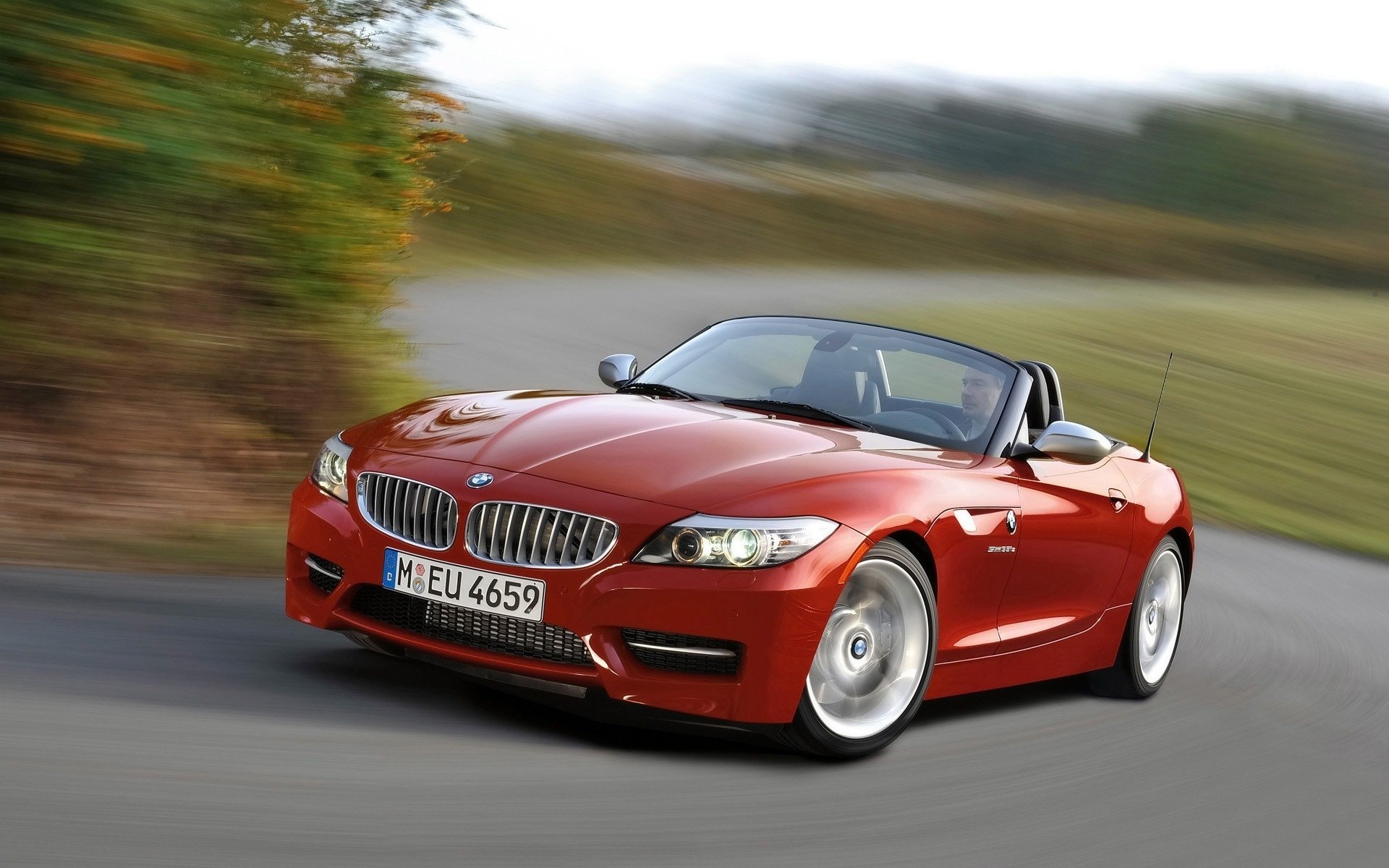 bmw z4 rosso strada velocità