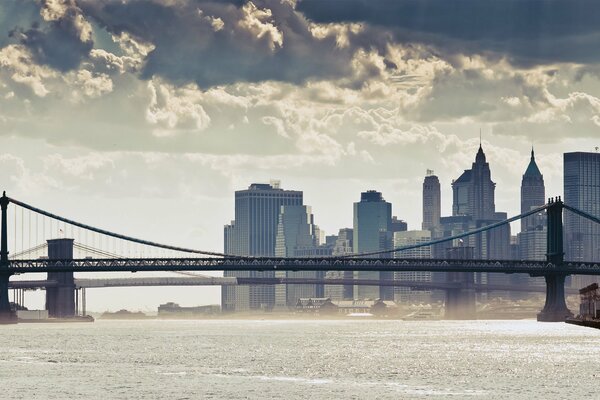 Puentes de nueva York con vistas a la ciudad