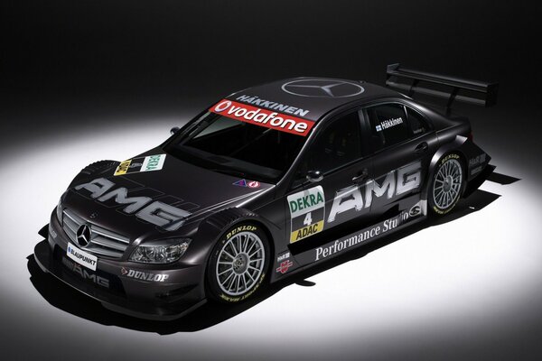 Sportwagen schwarz amg, dtm, mercedes Seitenansicht