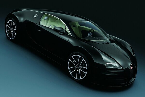 Sportlicher schwarzer Bugatti stilvoller Hintergrund