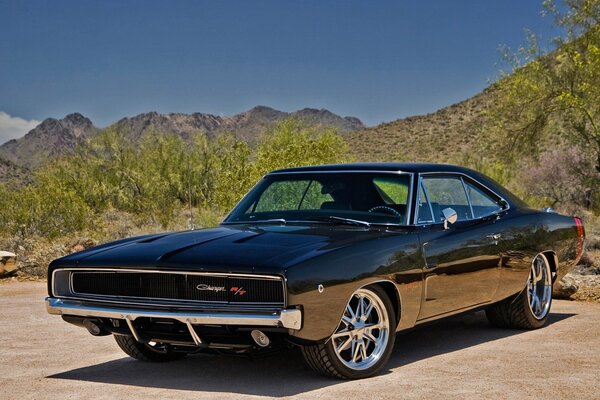 Retro car Dodge charger oil car