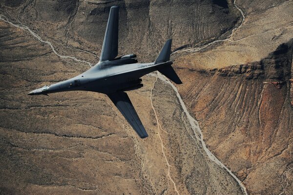 Bomber lancer over a beautiful landscape