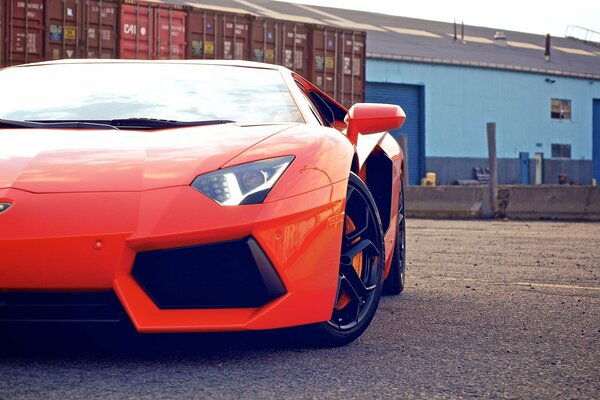 Lamborghini aventador LP700-4 red supercar