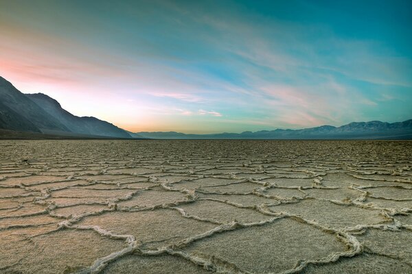 The dried-up sea of the desert