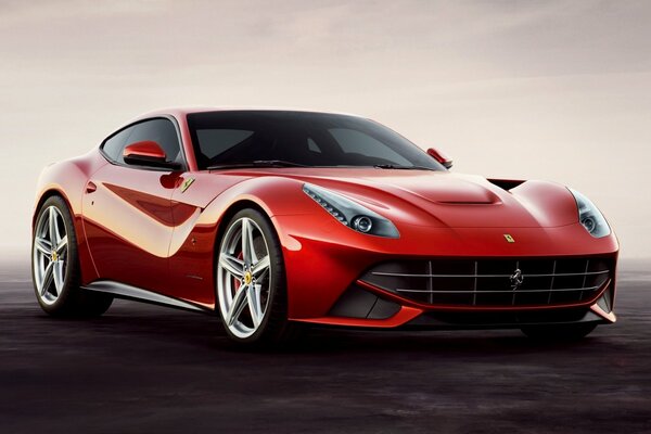 Red Ferrari berlinetta bright design