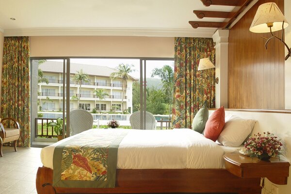 Bright bedroom in bright colors