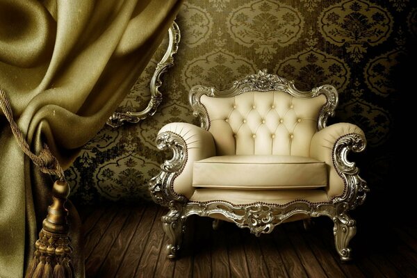 A luxurious armchair in an interior worthy of a royal person