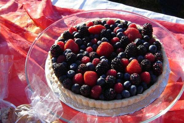 Tarte aux baies sauvages maison dans un bol