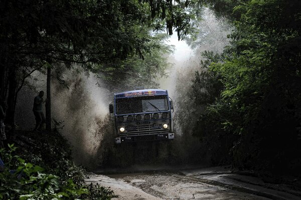 KAMAZ in the mud at the Paris-Dakar rally