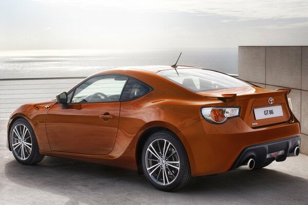 Orange Toyota Hachiroku GT 86 Sports Car Coupe