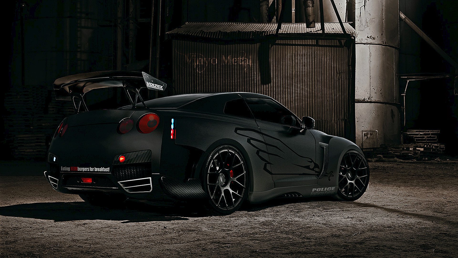 gtr nissan noir papier peint