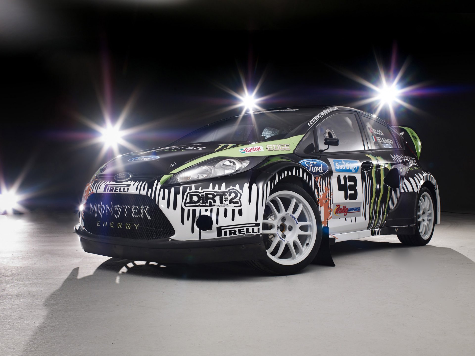 ford fiesta monstre world rally team ken block fiesta monstre rallye pirelli dirt 2 lumière lampes