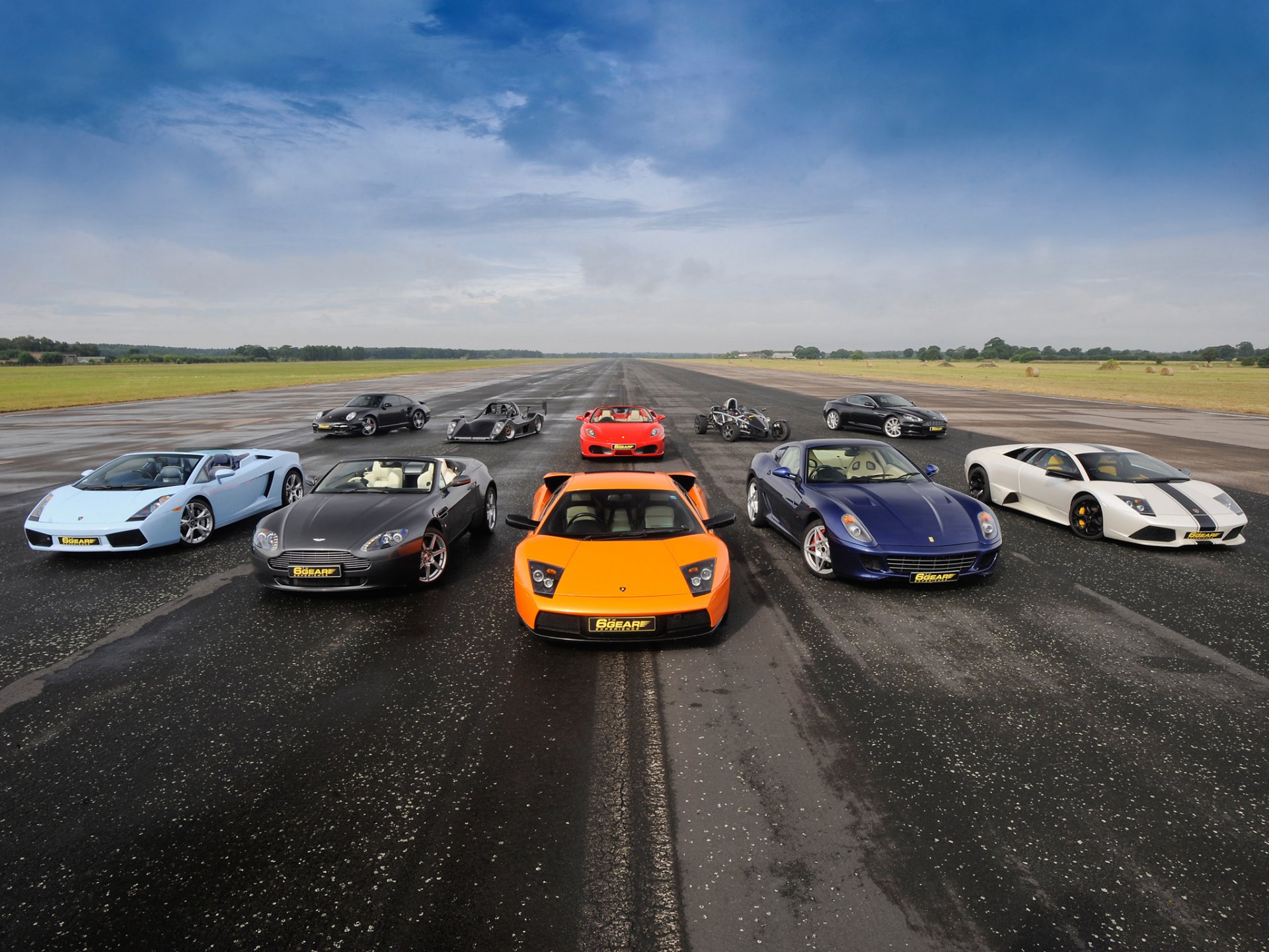 supercars mixte lamborghini gallardo spyder aston martin v8 vantage roadster lamborghini murcielago sv ferrari 599 murciélago lp 640 porsche 911 turbo caparo t1 ferrari f430 spider ariel atom aston martin dbs piste ciel