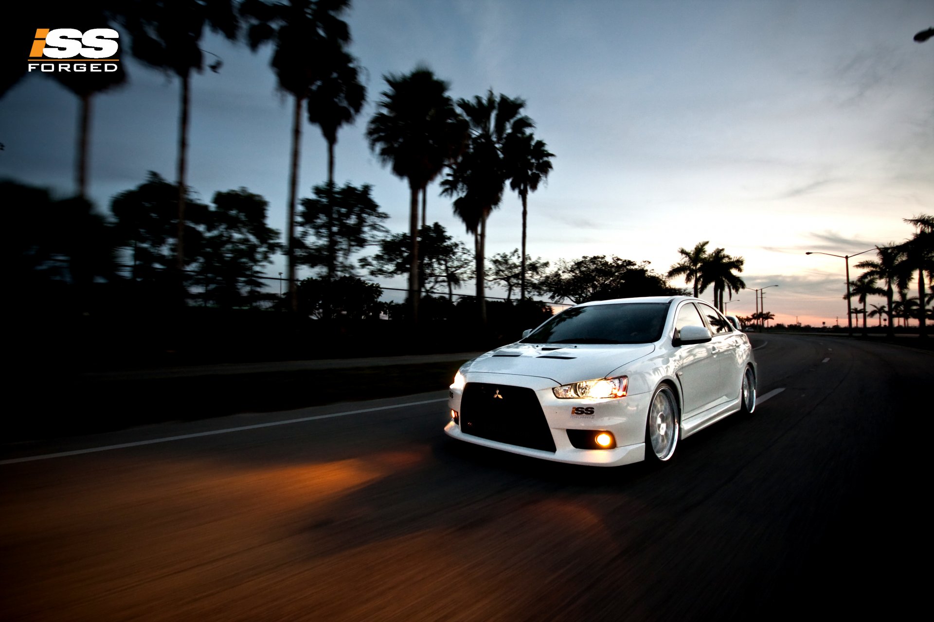 machine sports mitsubishi lancer night speed palm light iss road