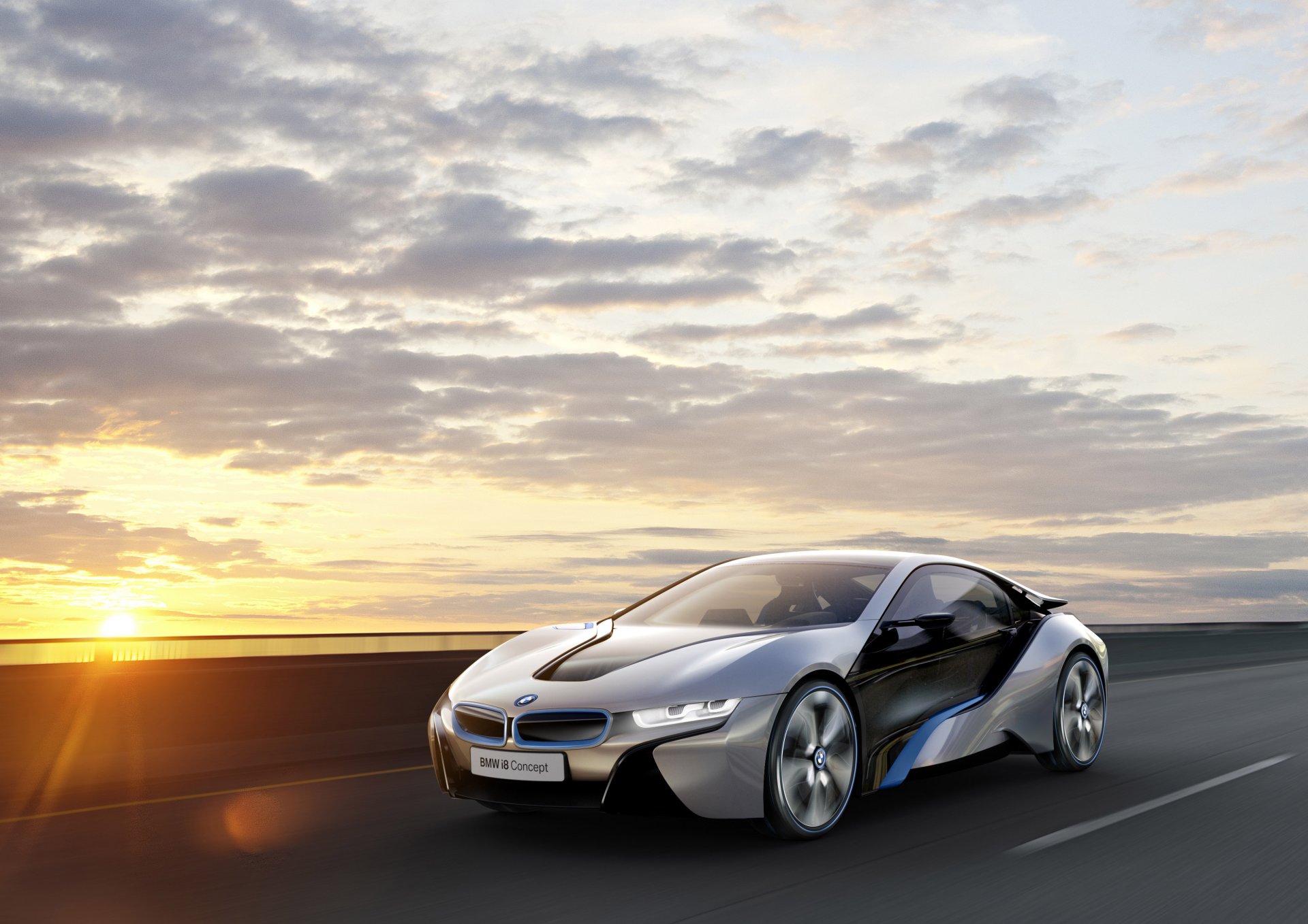 bmw i8 concept bmw i8 concept niebo zachód słońca