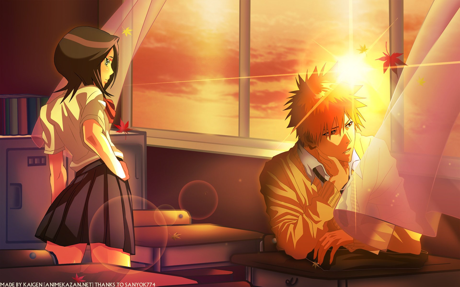 bleach rukia kuchiki ichigo kurosaki anime scuola