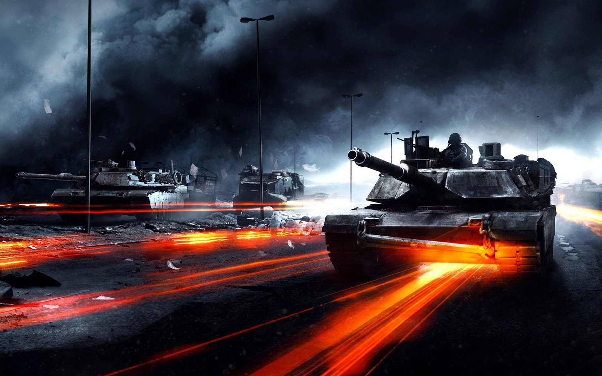 tanks smoke battlefield 3 road war