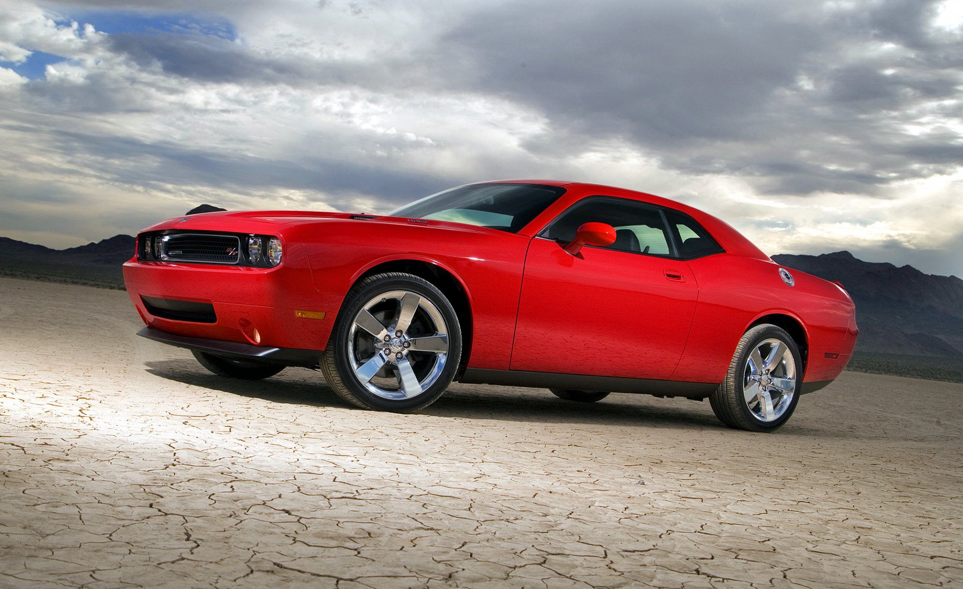 dodge challenger czerwony samochód