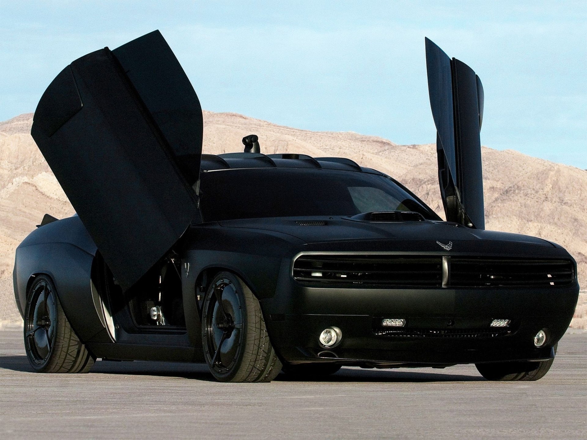 dodge challenger ‘vapor’ concept galpin auto sports matte open the door scissor door