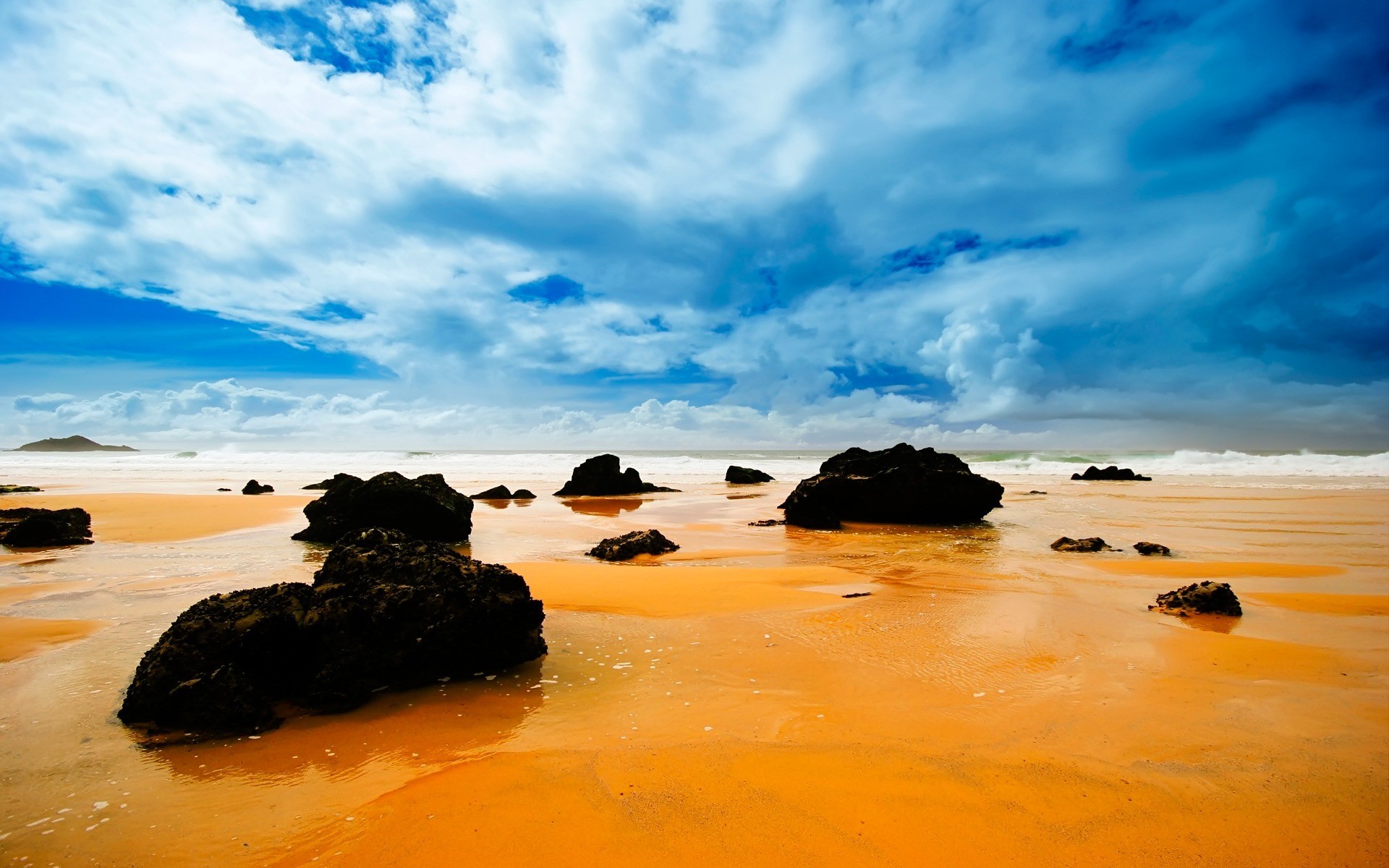 beach sky stone