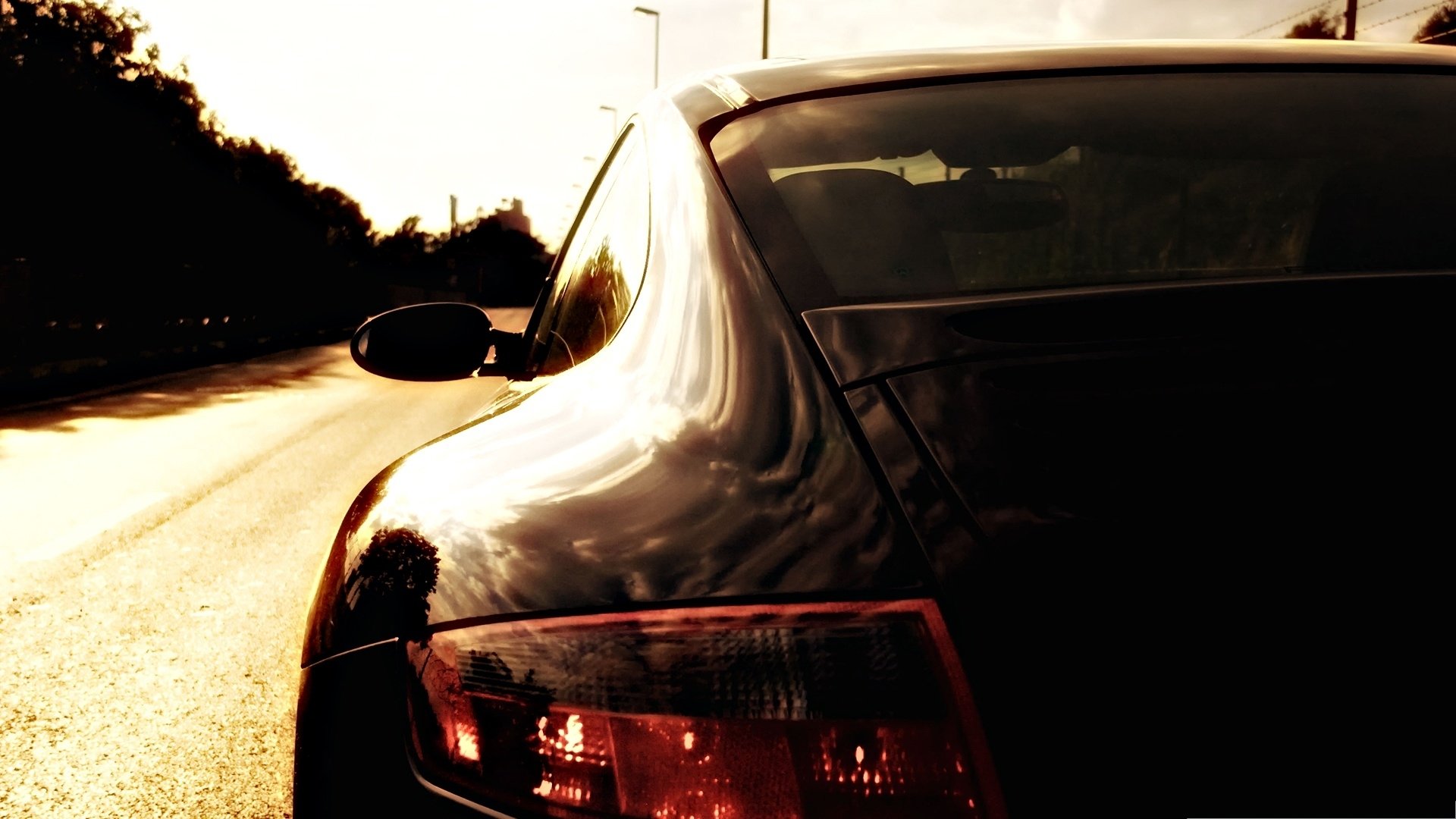 auto porsche en el crepúsculo coche