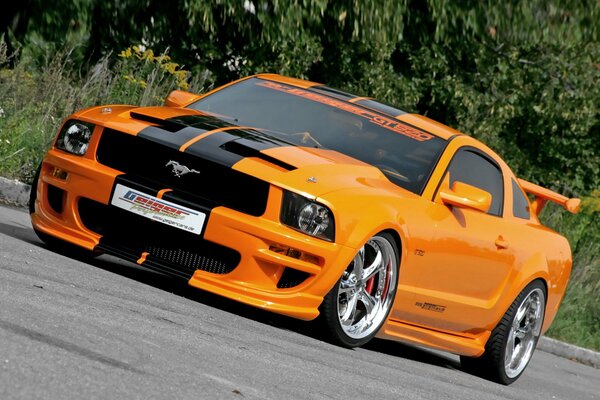 Fast orange sports car